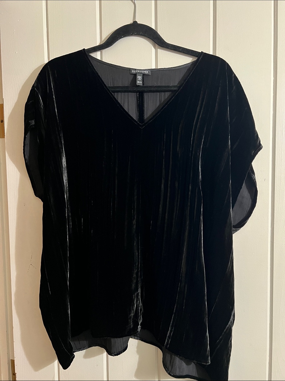 Eileen Fisher Black Velvet V-Neck Tunic